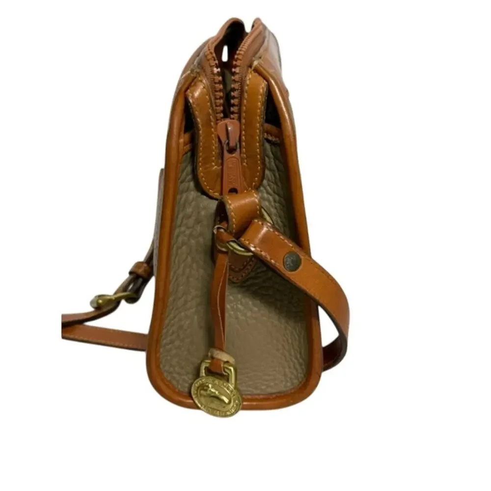 Dooney & Bourke Vintage Classic Zip Top Shoulder Crossbody Handbag Leather 90s